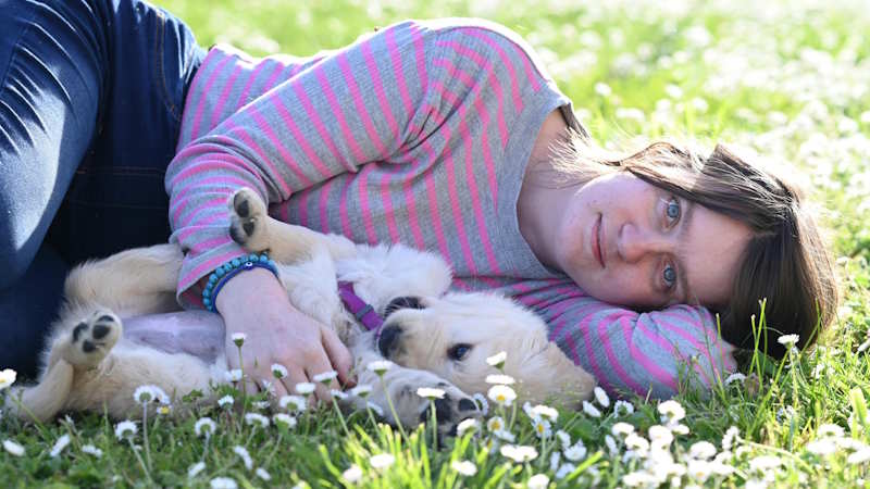 Girl with dog